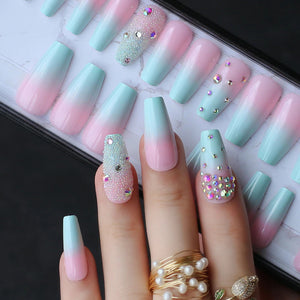 24pcs Ombre Crystal Nails