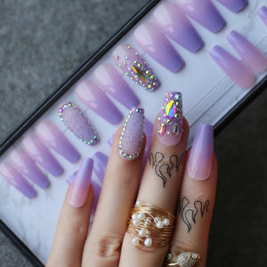 24pcs Ombre Crystal Nails