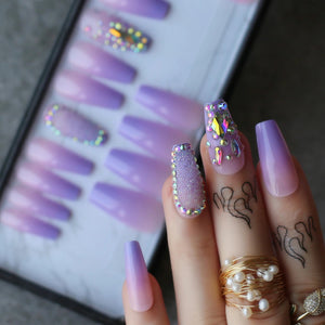 24pcs Ombre Crystal Nails