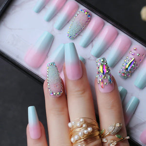 24pcs Ombre Crystal Nails