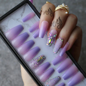 24pcs Ombre Crystal Nails